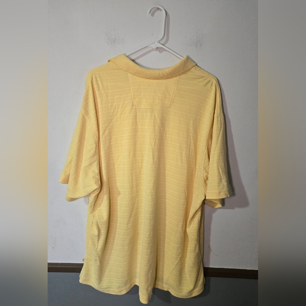 Tommy Bahama Polo Shirt Mens Size XXL Yellow Stripes Short Sleeve Collar 2XL - Picture 2 of 6